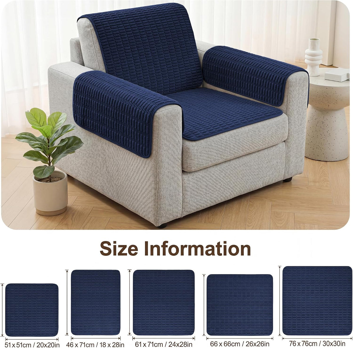 Foxdecor Couch Arm Covers for Sofa Arm Chair Covers Set of 2