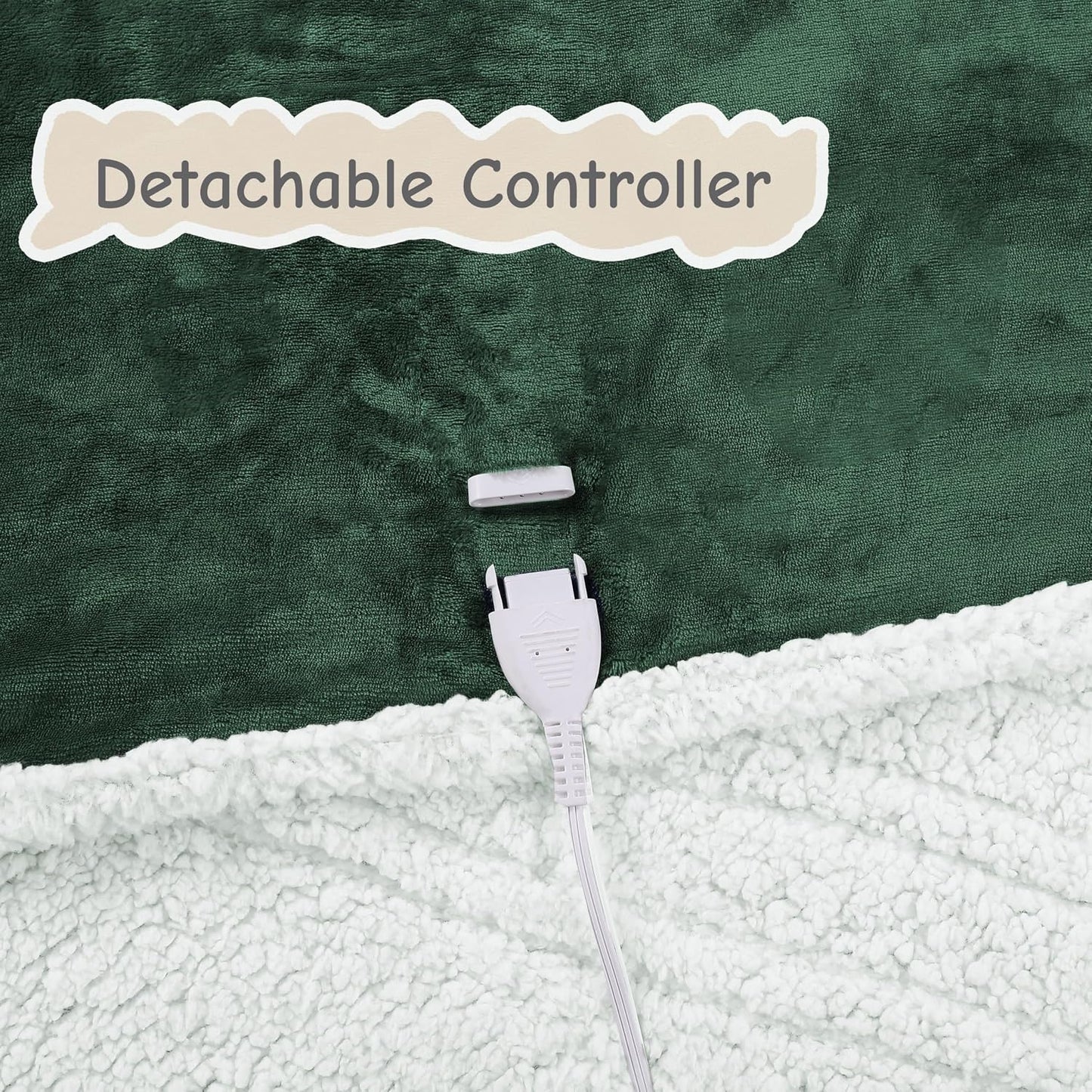 Soypipo Electric Heated Throw Blanket 50"x60", Faux Fur Plush with 4 Heat Settings & 2/4/8/10H Auto Shut-Off, Overheat Protection, Machine Washable, for Office & Chair, Dark Grey
