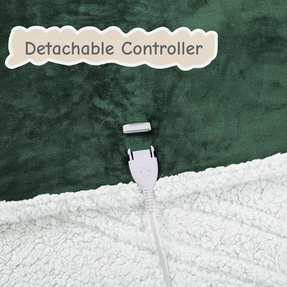 Soypipo Electric Heated Throw Blanket 50"x60", Faux Fur Plush with 4 Heat Settings & 2/4/8/10H Auto Shut-Off, Overheat Protection, Machine Washable, for Office & Chair, Dark Grey