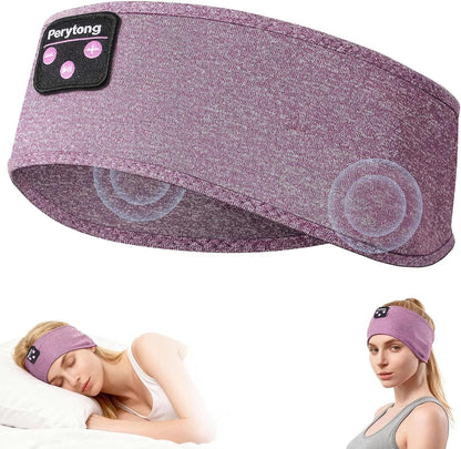 Perytong Sleep Headphones Bluetooth 5.4 Headband, Wireless Sleep Headphones for Side Sleepers - Sleeping Headband with Ultra-Thin Speaker Microphone Handsfree Gift Ideas for Women Men