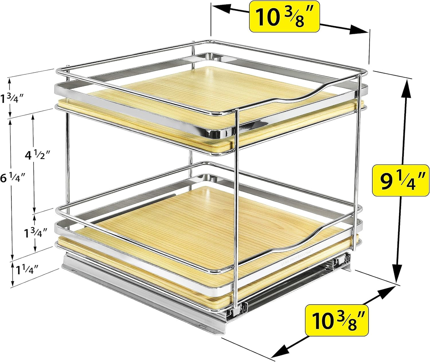 LYNK PROFESSIONAL® Pull Out Spice Organization for Cabinets - 4-3/8 inch Wide – Spice Rack for Inside Cabinets, Slide Out Spice Rack Organizer for cabinet – Pull Out Spice Rack, Sliding 2 Tier Chrome
