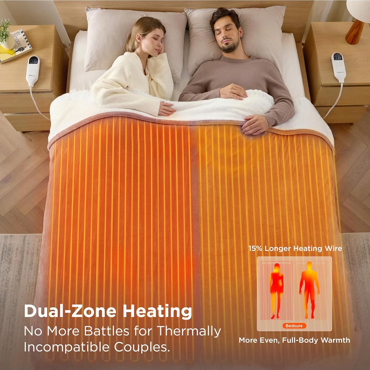 Bedsure Heated Blanket Throw Blanket with Preheat Function - Fast Heating Electric Blanket, Soft Flannel Throw with 6 Time Settings(Up to 10H), 6 Heating Settings, Gifts for Grandma (50"x60", Grey)
