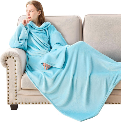 IFNOW Fleece Wearable Blanket with Sleeves, Oversized Snuggle Robe