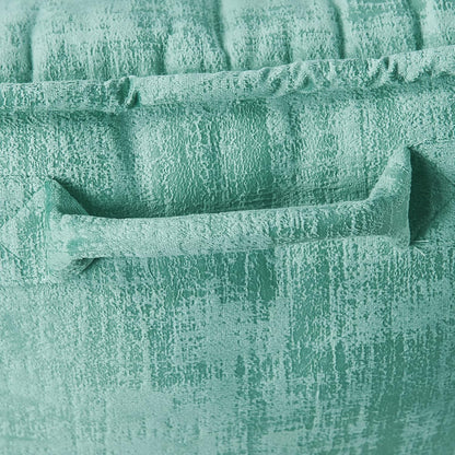 DIY Assembly Art Velvet Backrest Reading Bed Rest Pillow with Arms & Pockets, 18" H for Sitting in Bed Couch Sofa, Back Support Cushion with Removable Cover, 20"x18"x17", Aqua