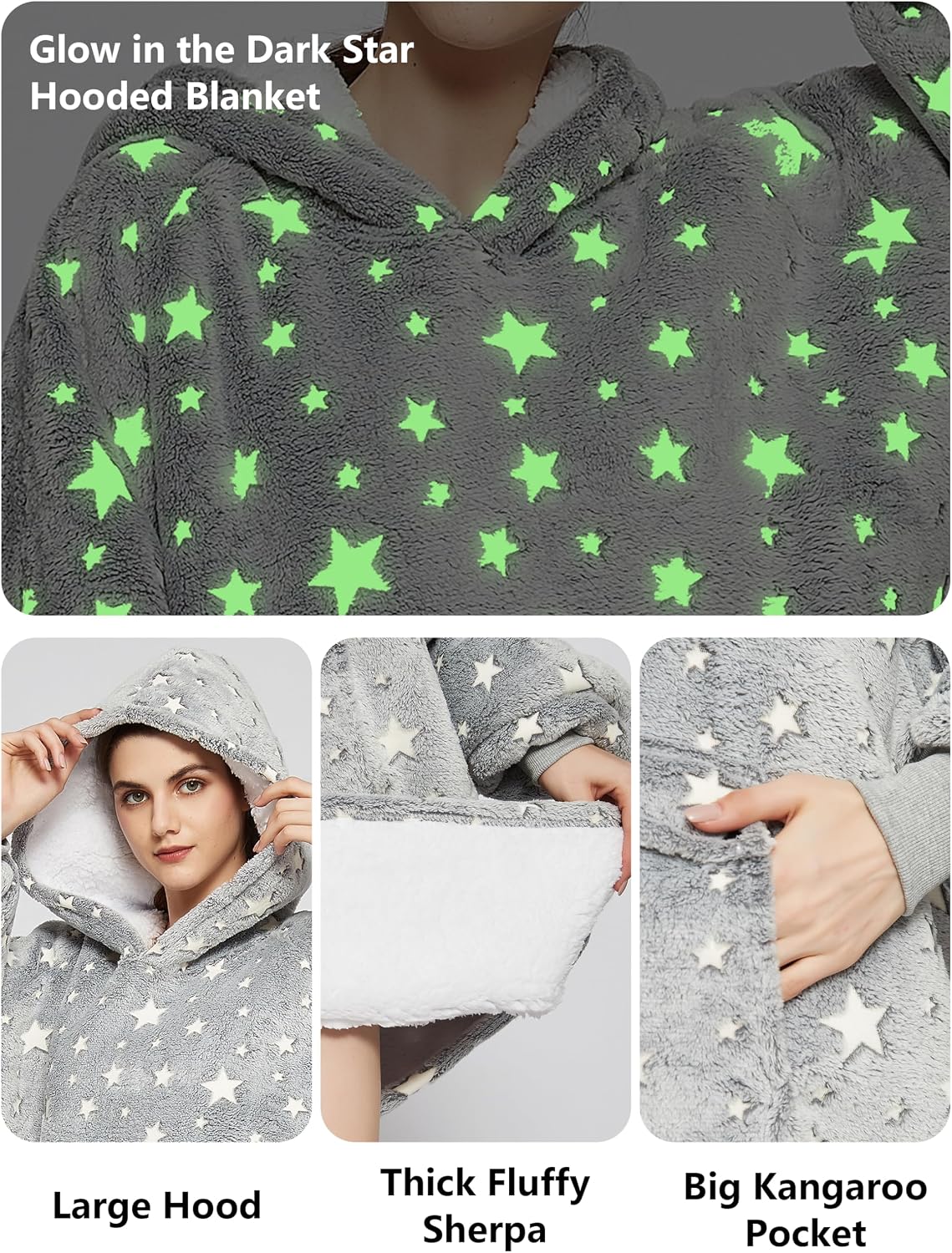KFUBUO Wearable Heated Blanket Cordless Oversized Hoodie Sweatshirt