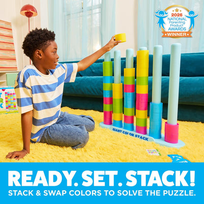 Giant Color Stack Challenge by Relatable - Nappa Award 2025 Winner, Strategy Stacking Game with 50 Puzzles, Backyard & Lawn Activity for Summer Parties, Outdoor Fun for Families & Groups, Ages 6+