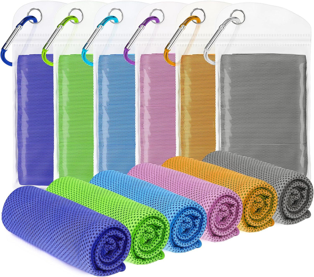 4 Pack Cooling Towels (40"x12") for Neck and Face