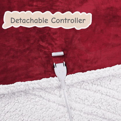 Soypipo Electric Heated Throw Blanket 50"x60", Faux Fur Plush with 4 Heat Settings & 2/4/8/10H Auto Shut-Off, Overheat Protection, Machine Washable, for Office & Chair, Dark Grey