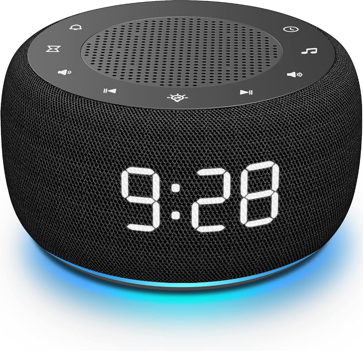 Buffbee Pro 2nd Gen| Sound Machine, Alarm Clock with Bluetooth Speaker | Upgraded Rechargeable Battery, White Noise Machine with 25 Sleep Sounds, Portable for Travel & Bedroom