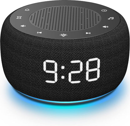 Buffbee Pro 2nd Gen| Sound Machine, Alarm Clock with Bluetooth Speaker | Upgraded Rechargeable Battery, White Noise Machine with 25 Sleep Sounds, Portable for Travel & Bedroom