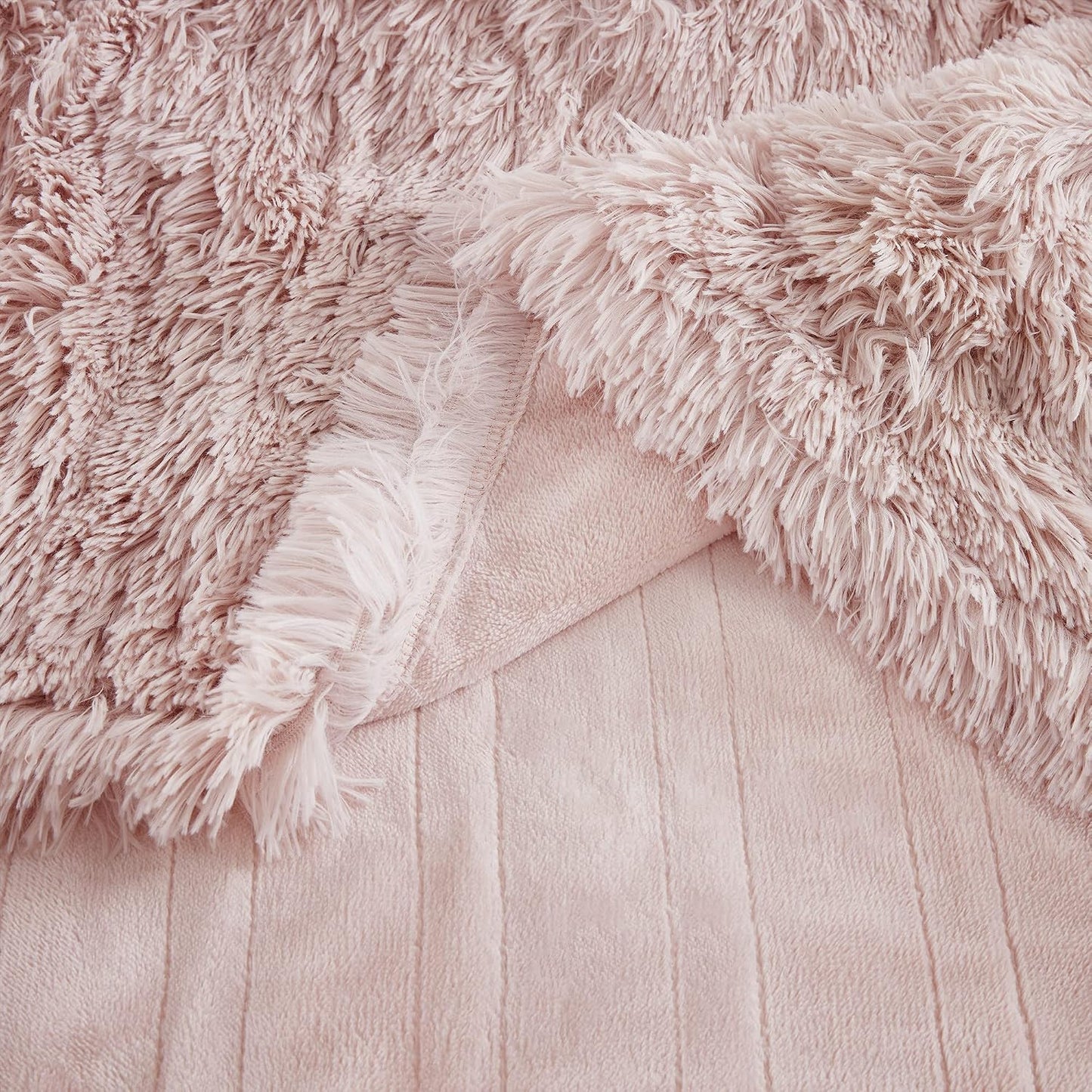 Serta Mila Shaggy Heated Throw Blanket - Soft Faux Fur Heated Blanket, Fast Heating, Auto Shut Off Timer, Low EMF, 5 Heat Setting, ETL Certified, Machine Washable Electric Blanket, Ash Grey 50"x60"