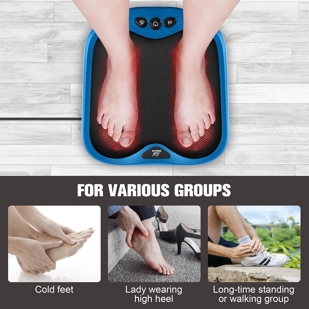 Snailax Shiatsu Foot Massager with Heat, Foot Warmer with Removable Cover