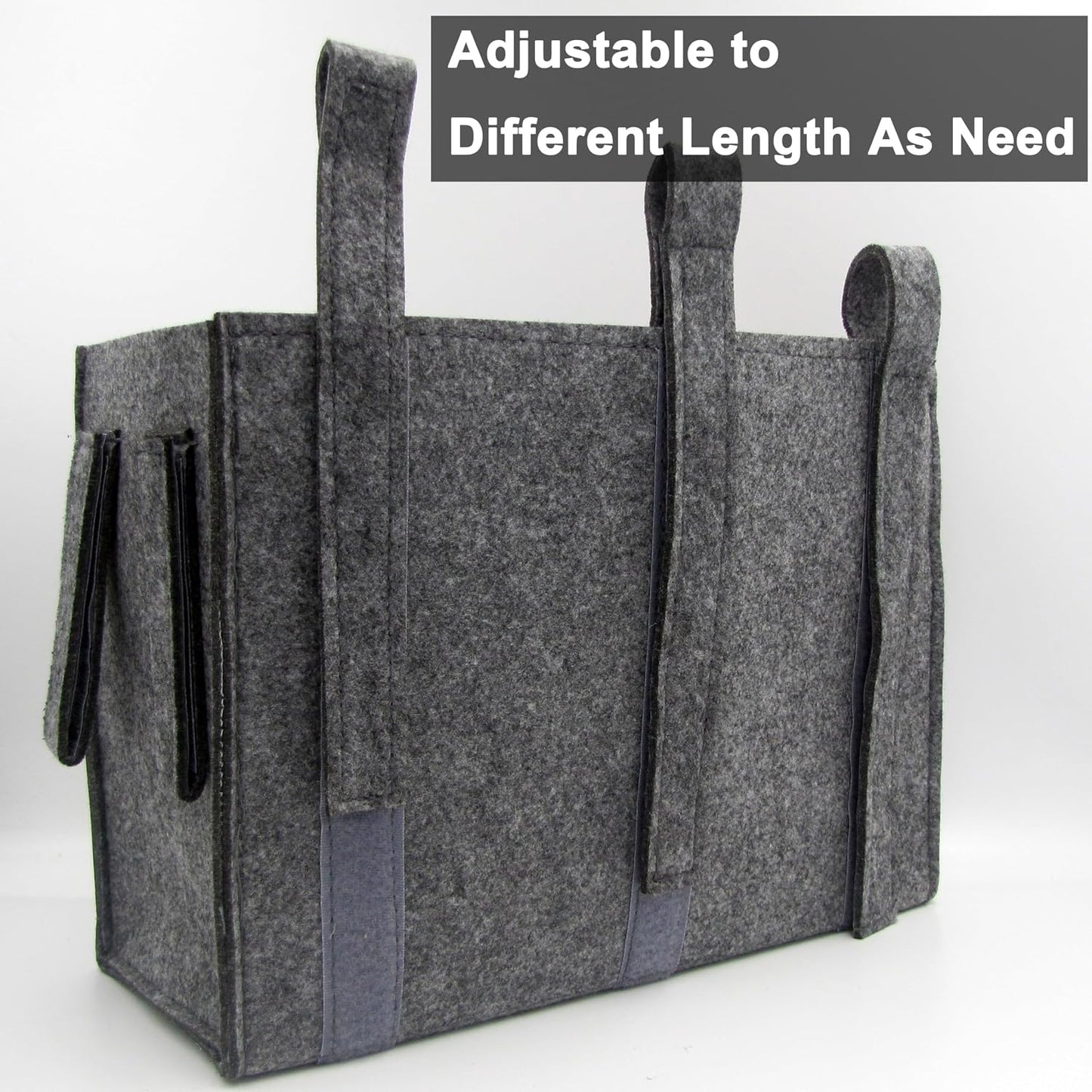 Bedside Caddy, Felt Bedside Storage Organizer, Hanging Storage Bag, Chair Organizer Caddy, Remote, Magazine, Drink Bottle Holder for Hospital, Dorm Bed, Baby Stuff, Office (Light Grey Small)