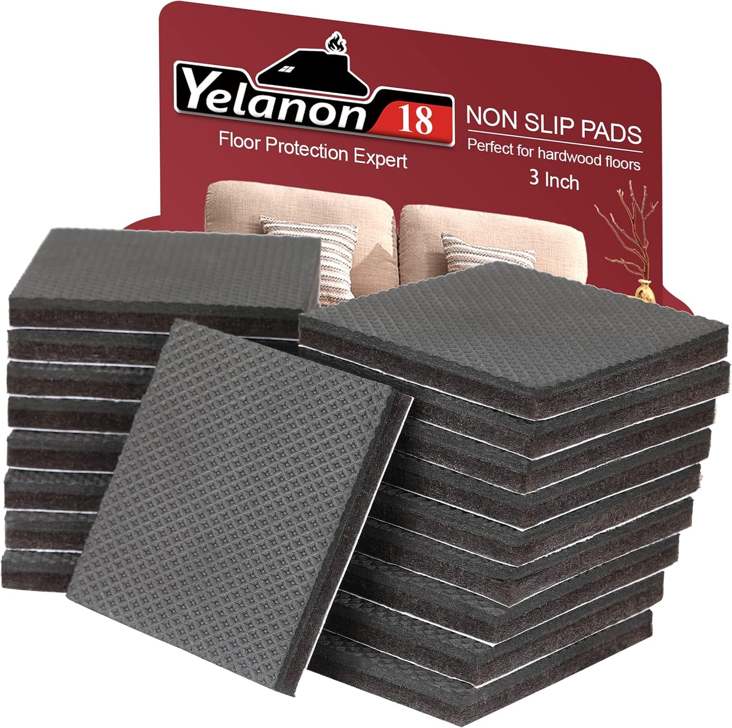 Non Slip Furniture Pads -56 pcs（1+2）” Furniture Grippers, Non Skid Furniture Legs,Self Adhesive Rubber Furniture Feet, Anti Slide Furniture Hardwood Floor Protector for Keep Couch Stoppers