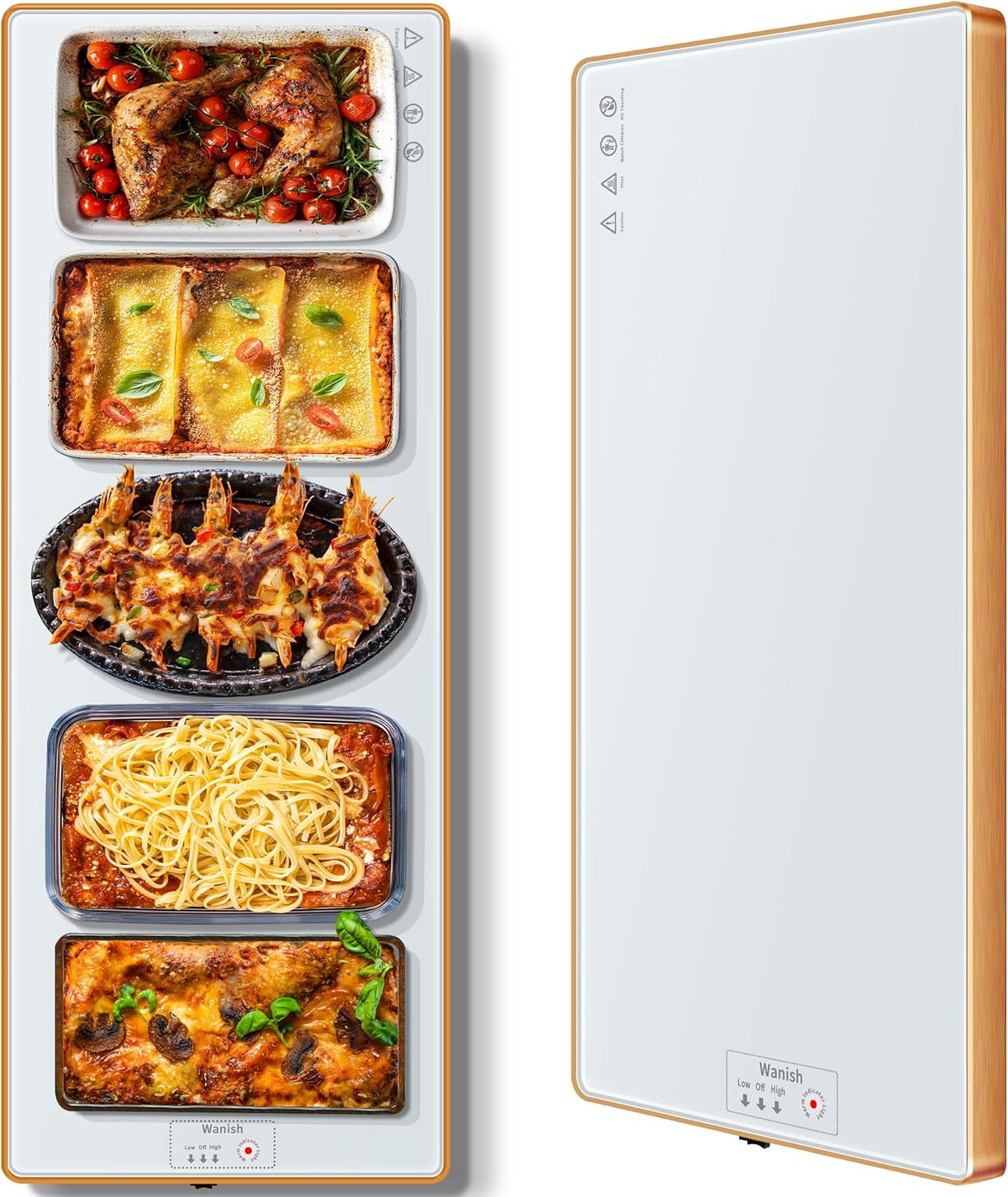 Electric Warming Tray,Extralong 47"x12",Tempered Glass Warming Mat for Food