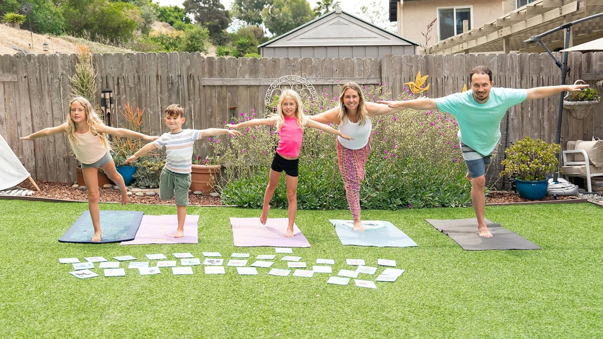 Kids Yoga Card Deck - 55 Large Format Cards for Movement, Mindfulness & Breathing - Perfect for Teachers, Therapists, Families & More - Includes 5 Yoga Games to Play Solo or in a Group - Ages 3-103