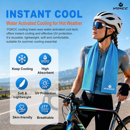 YQXCC 4 Pack Cooling Towels (40"x12"), Ice Cool for Neck & Face