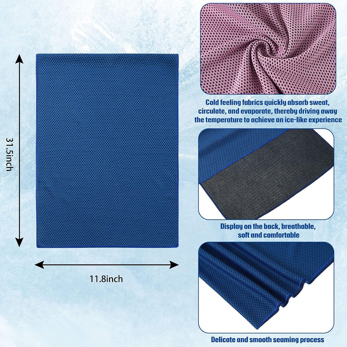 BBTO Pcs Cooling Towels 32'' x 12'' Microfiber Sweat Towel