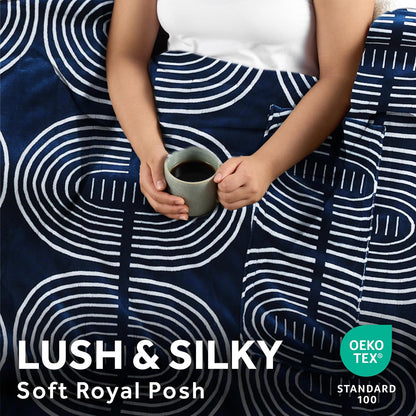 Sunbeam Royal Posh Dove Grey Heated Personal Throw / Blanket, Cozy-Warm, Adjustable Heat Settings