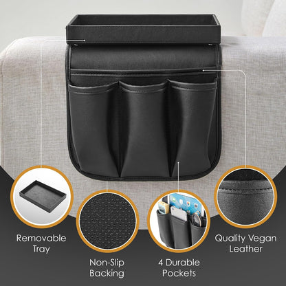 Houseables Armchair Caddy, Recliner Accessories, Armrest Organizer, Brown | Houseables Arm Chair Caddy, Sofa Armrest Organizer, Remote Control Holder for Recliner, Couch Pouch Pocket, Sofa Side Storage