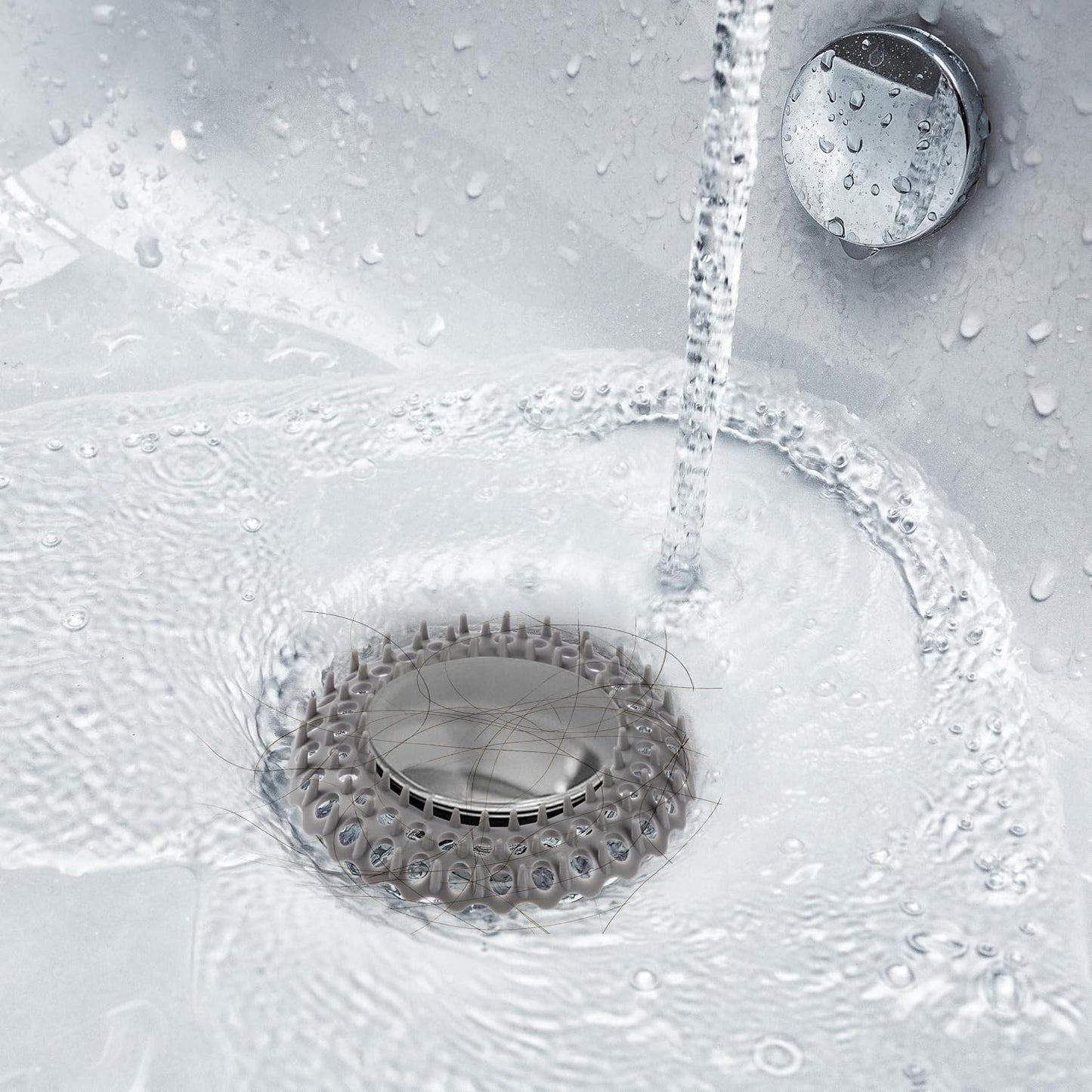 Hairstopper Drain Cover Hair Catcher for Shower and Bathtub, Protects Against Clogs Without Blocking Water Flow, White, 3 Pack | Protects Against Clogs Without Blocking Water Flow, Fits Most Standard Size Shower and Bathtub Drains, 3 Pack