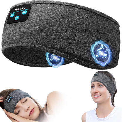 Navly Sleep Headphones, 12Hrs Sports Headband with Soft Cozy Earbuds Comfortable, Headphones Headband with Ultra-Thin HD Stereo Speakers Perfect for Workout,Running,Yoga,Travel