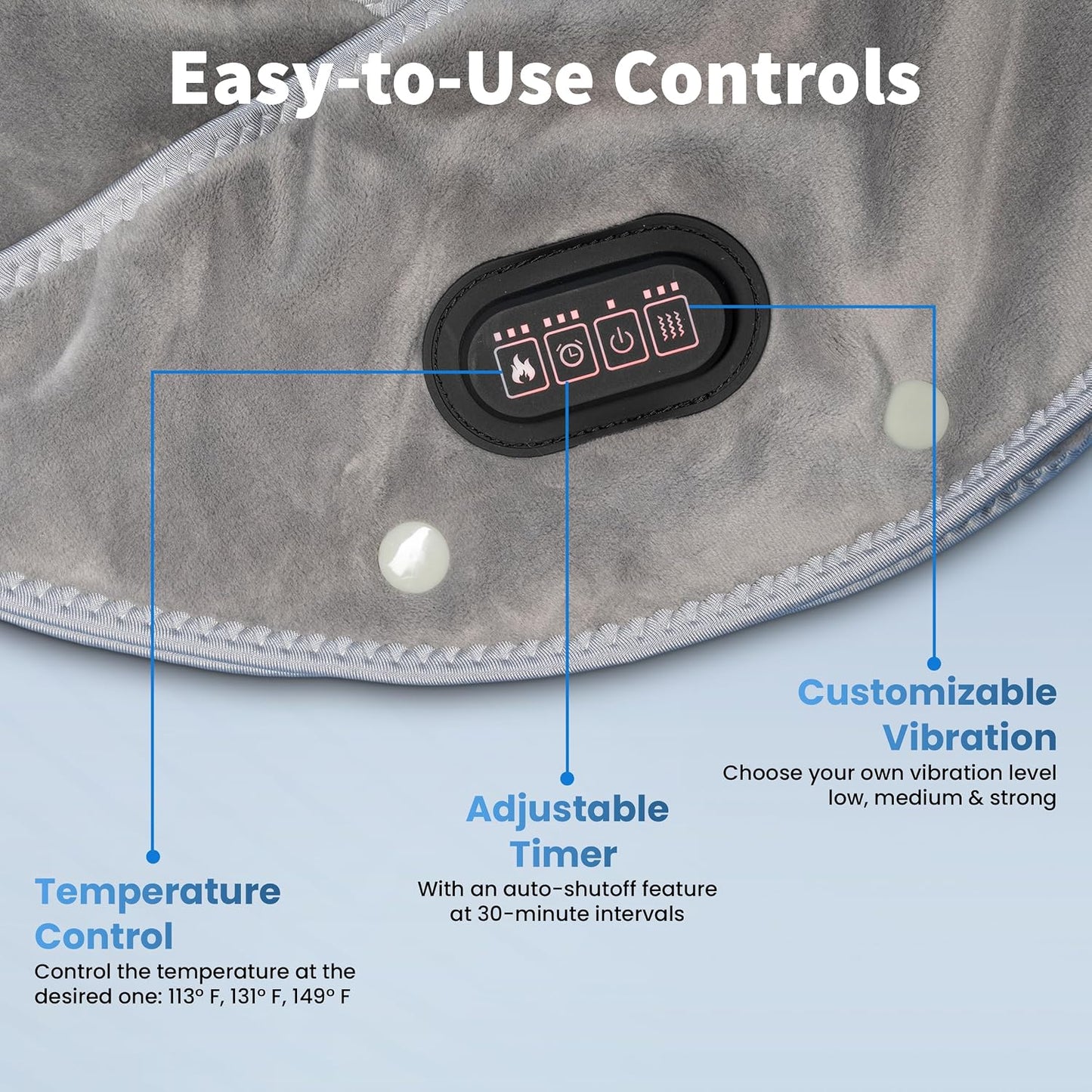 Callixe TheraWrap | Cordless Heating Pad for Neck, Shoulders, and Upper Back | Cervical Electric Massager with Instant Heat and Vibration for Pain Relief & Deep Relaxation | Ideal Gift for Mom & Dad
