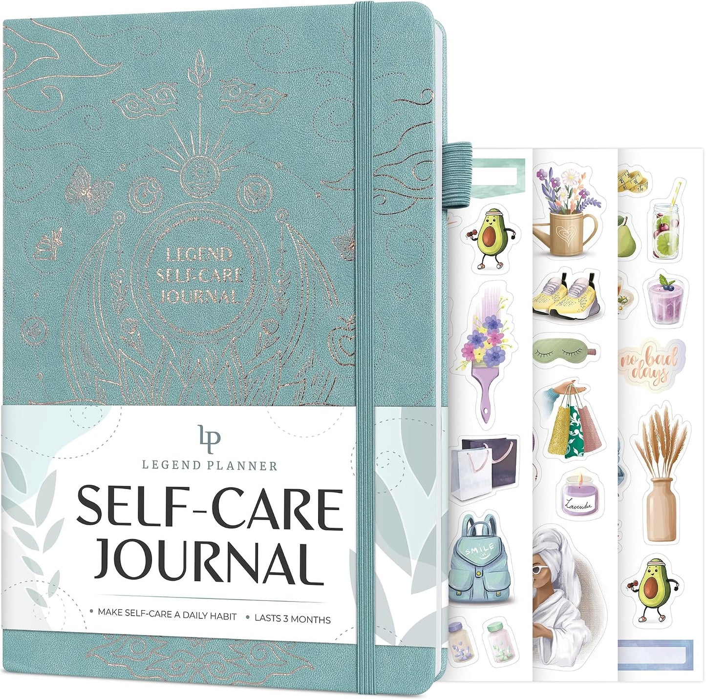Legend Self-Care Journal – Guided Daily Reflection Journal to Support Mental & Physical Health – Daily Mood, Meditation & Personal Development Notebook – 7.1x10.5”, Lasts 3 Months (Turquoise)