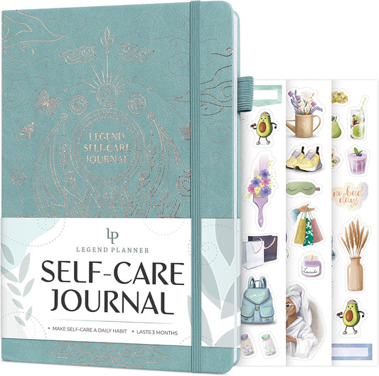 Legend Self-Care Journal – Guided Daily Reflection Journal to Support Mental & Physical Health – Daily Mood, Meditation & Personal Development Notebook – 7.1x10.5”, Lasts 3 Months (Turquoise)