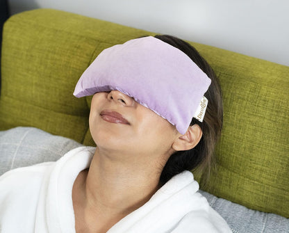 DreamTime Inner Peace Eye Pillow, Aromatherapy Lavender, Wellness and Relaxation Mask, Sooth Stress and Relieve Headaches, Purple Velvet