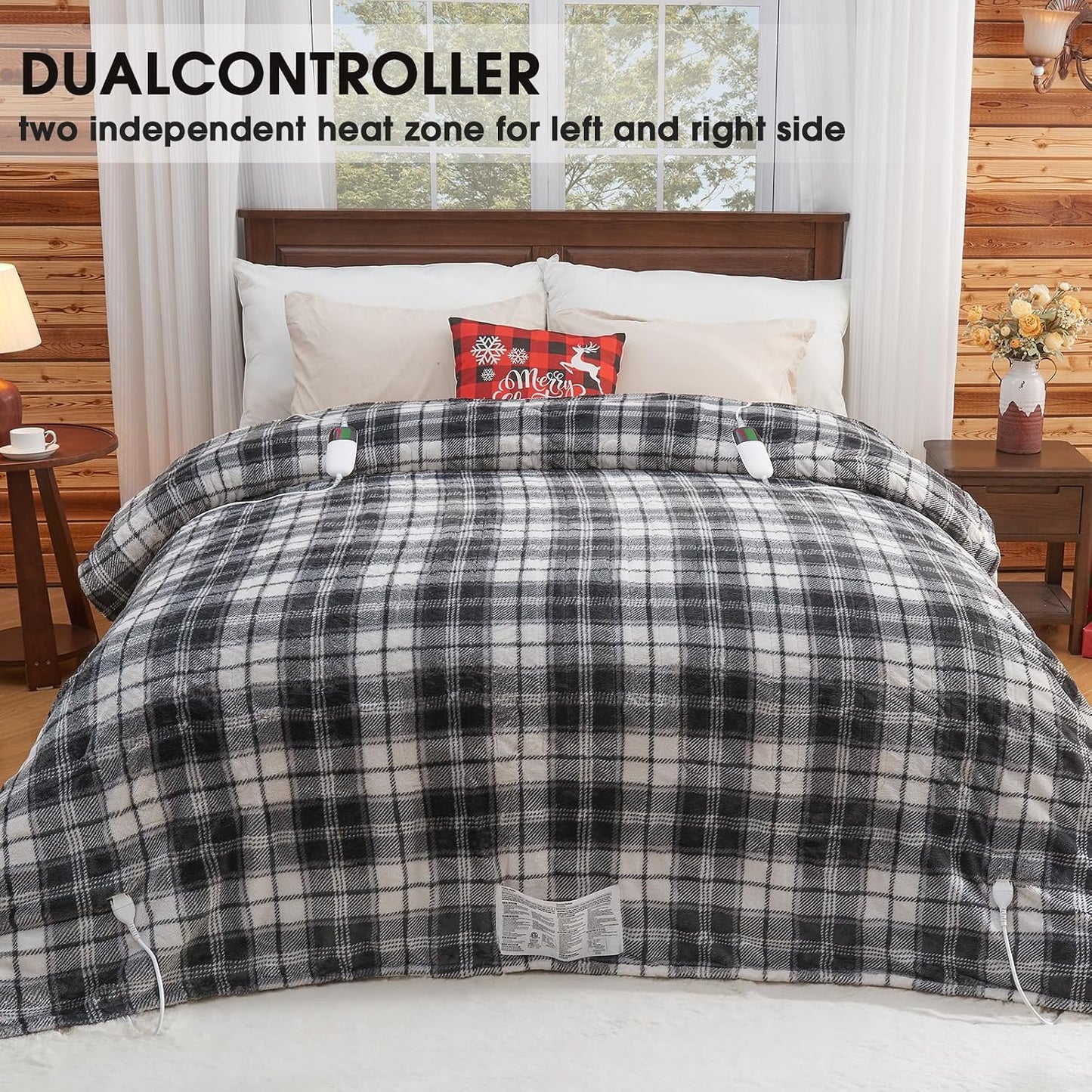Heated Blanket Electric Throw 50X60 Heating Blanket with 10 Heating Levels 8 Hours Auto Off, Blue Plaid Sherpa Blankets Winter Warmer, Home Decor for Couch Bed Office,Gifts for Mom, Women,Washable