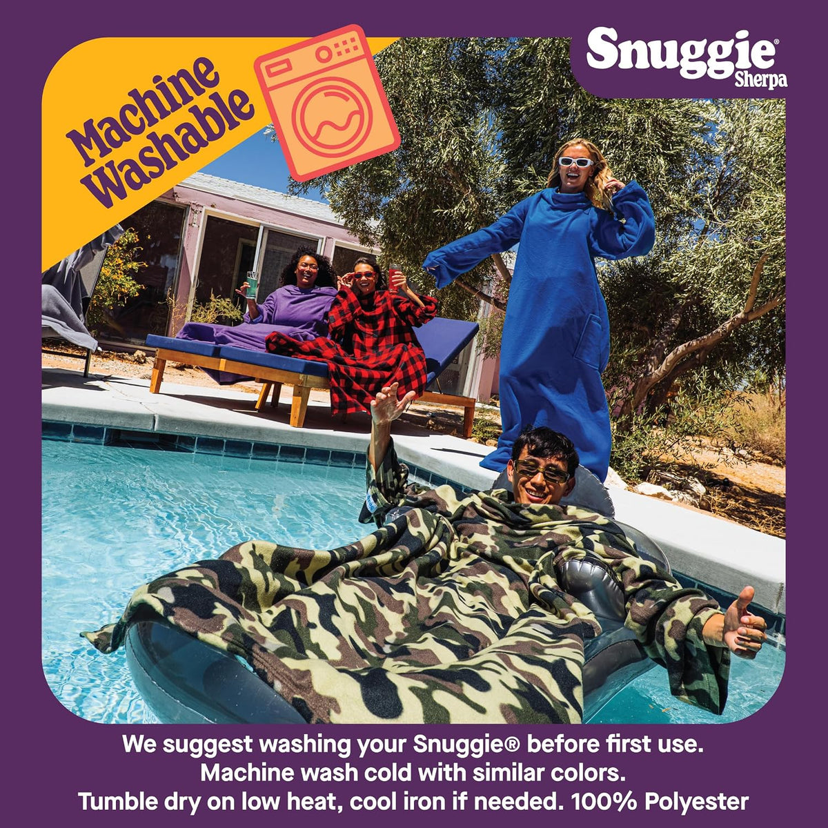 Snuggie The Original Wearable Blanket With Sleeves & Pockets | Cozy Oversized Throw for Adult Men & Women | One Size, 71x54