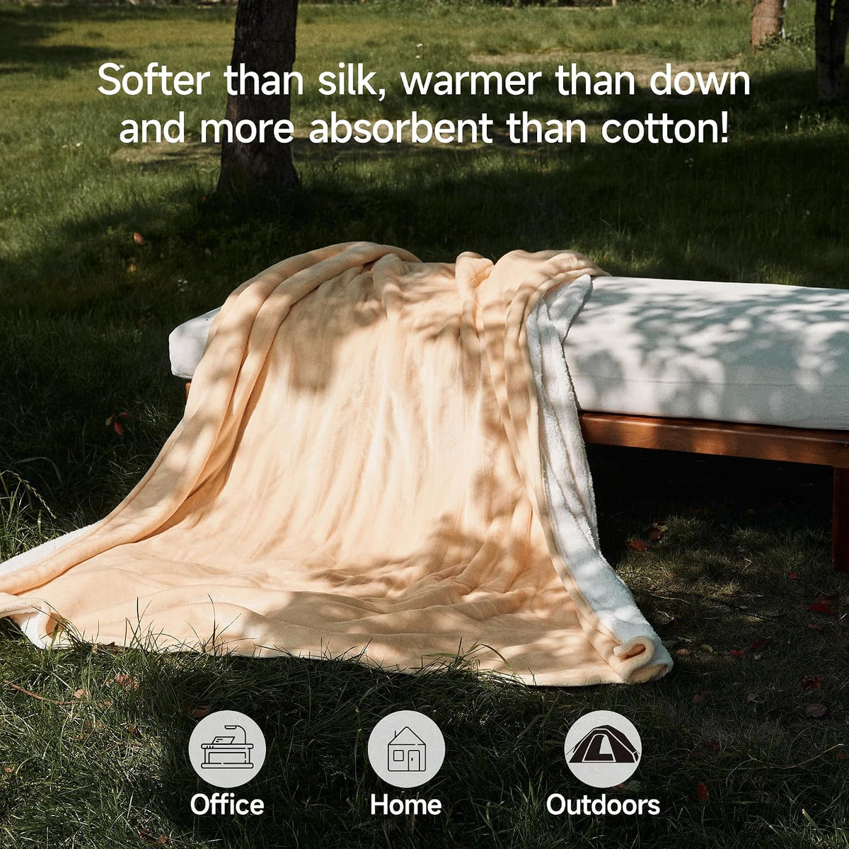 GOTCOZY Heated Blanket-Soft Plush Electric Blanket 50"X60"(Grey)