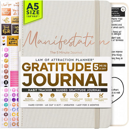 Freedom Mastery Daily Journal of Gratitude, Productivity & Habit Tracker | Undated 90-Day Planner with Daily Reflection, Mindfulness, Positivity, Vision Board & Stickers, Gratitude Journal for Women