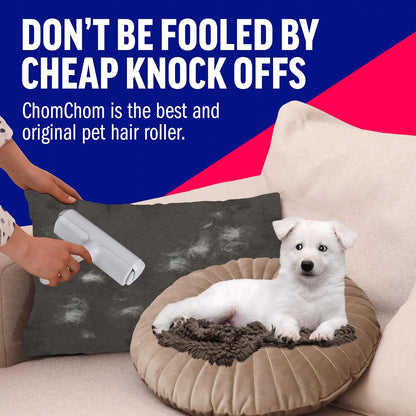 ChomChom Roller Pet Hair Remover – Reusable Lint Roller Pet Hair Removal Tool for Clothes, Couches, Cars and Travel - Cat Dog Hair Remover, Compact, No Sticky Refills Needed (Mini Roller)