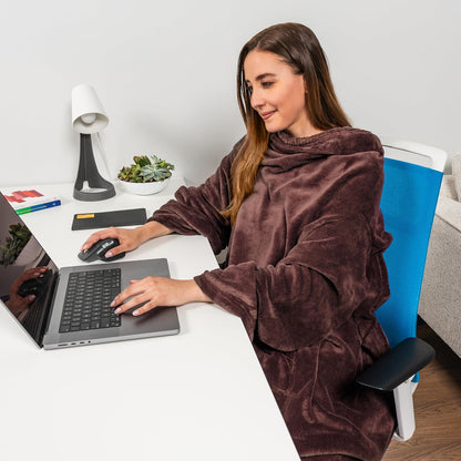 PAVILIA Blanket with Sleeves for Adult Women Men, Soft Warm Wearable Blanket Fleece Wrap Throw, Robe Blanket Gift