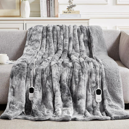 Homemate Heated Blanket Electric Heating Throw 50x60 Plush Faux Fur Sherpa