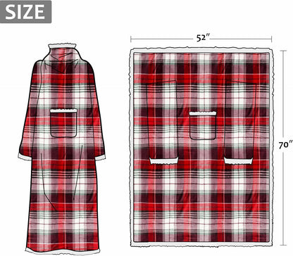 Catalonia Sherpa Wearable Blanket with Sleeves and Pocket for Adults