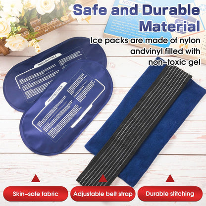 6 Pack Hot and Cold Gel Ice Packs for Injuries Reusable for Pain Relief