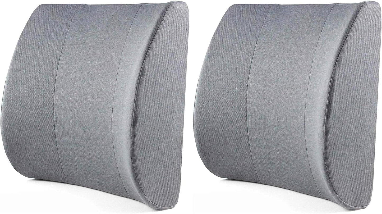 DMI Lumbar Support Pillow for Chair to Assist with Back Support with Removable Washable Cover and Firm Insert to Ease Lower Back Pain while Improving Posture, 14 x 13 x 5, Contoured Foam, Elite, Gray