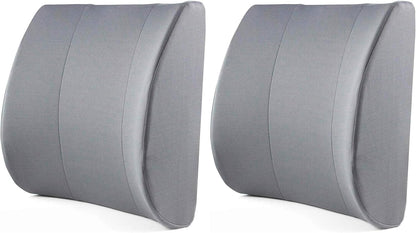 DMI Lumbar Support Pillow for Chair to Assist with Back Support with Removable Washable Cover and Firm Insert to Ease Lower Back Pain while Improving Posture, 14 x 13 x 5, Contoured Foam, Elite, Gray