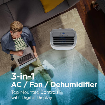 BLACK+DECKER Smart Portable Air Conditioner, 12,000 BTU, BPACT12WT, White | 8,000 BTU SACC for Rooms up to 550 Sq. Ft., Smart 3-in-1 Portable AC, Fan and Dehum with Follow Me Remote