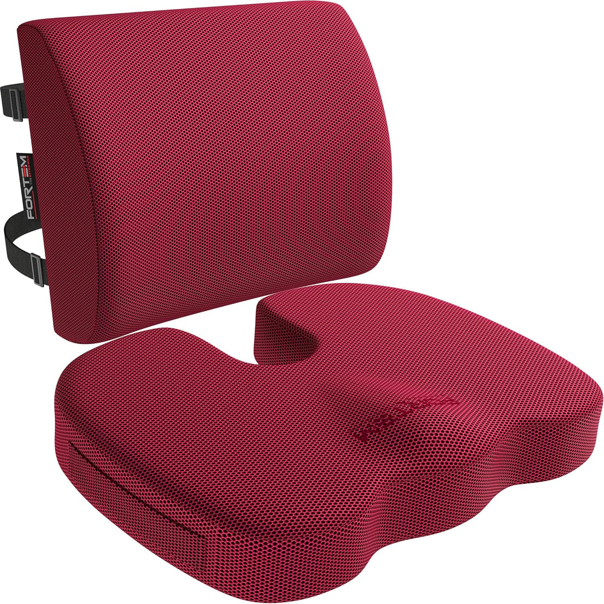 FORTEM Seat Cushion & Lumbar Support for Office Chair, Wheelchair, Car