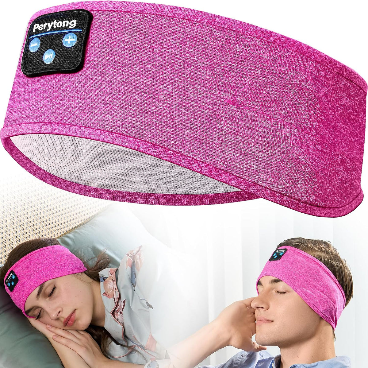 Perytong Sleeping Headphones Bluetooth Headband, Soft Long Time Play Sleeping Headsets with Built in Speakers Perfect for Workout,Running,Yoga,Travel, Darkgray