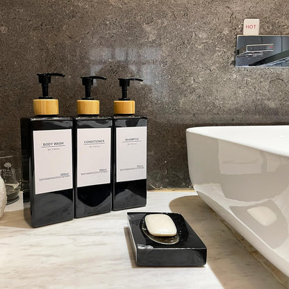 Shampoo Dispenser for Shower Wall, Shampoo and Conditioner Dispenser with 16 Waterproof Labels, No Drill Shower Soap Dispenser Bathroom, Shower Soap Dispenser Wall Mounted 3 Chamber, 17oz,Black | Shampoo Dispenser for Shower Wall, Shower Soap Dispenser