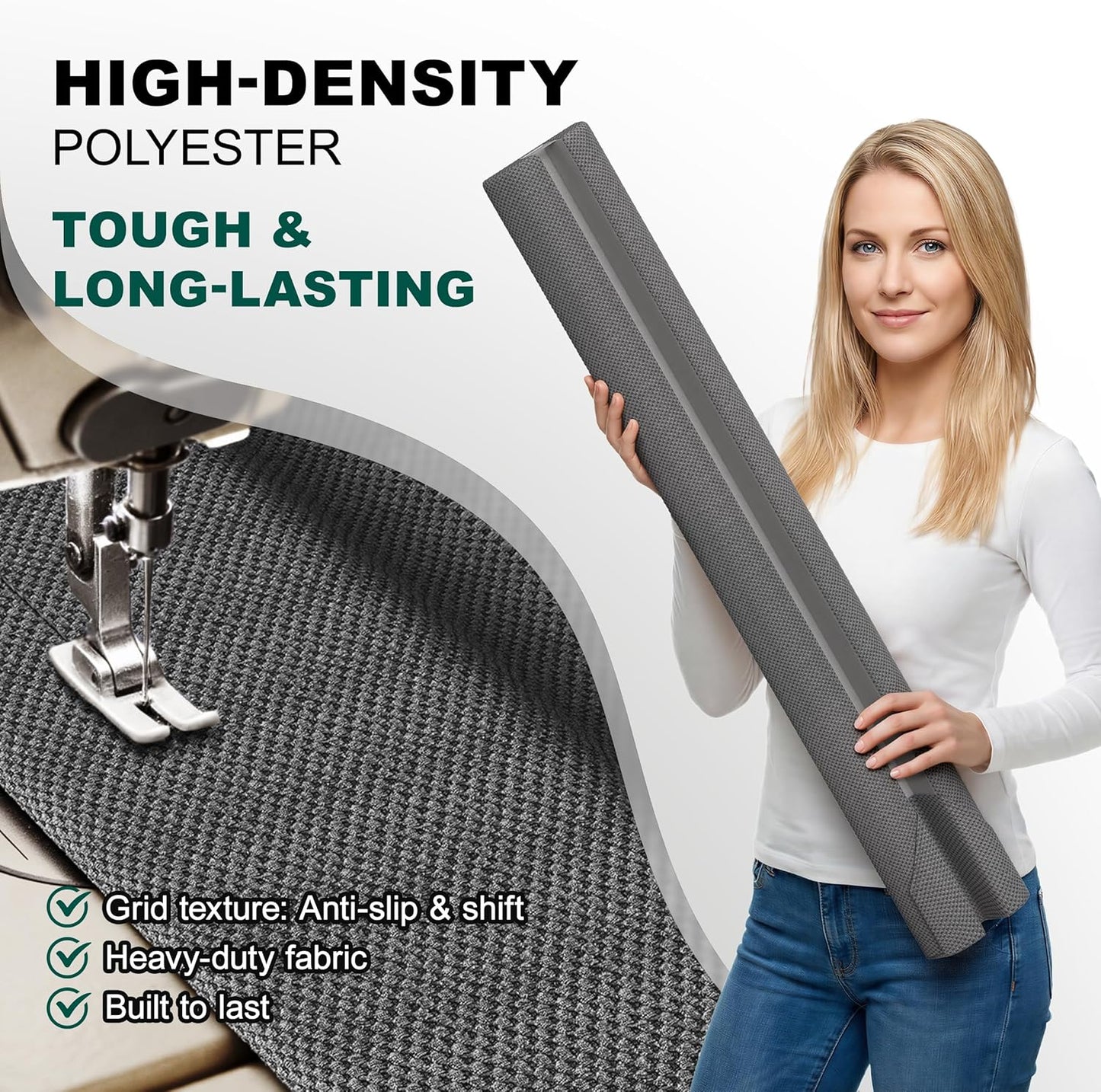 HADOR 30 Inch Door Draft Stopper, Fits 24-30" Doors, 0.5-1.7" Gaps, Gray | Double-Sided Under Door Gap Filler, Blocks Drafts, Dust, Light and Pet Hair, Easy Slide-On Fit, Machine Washable
