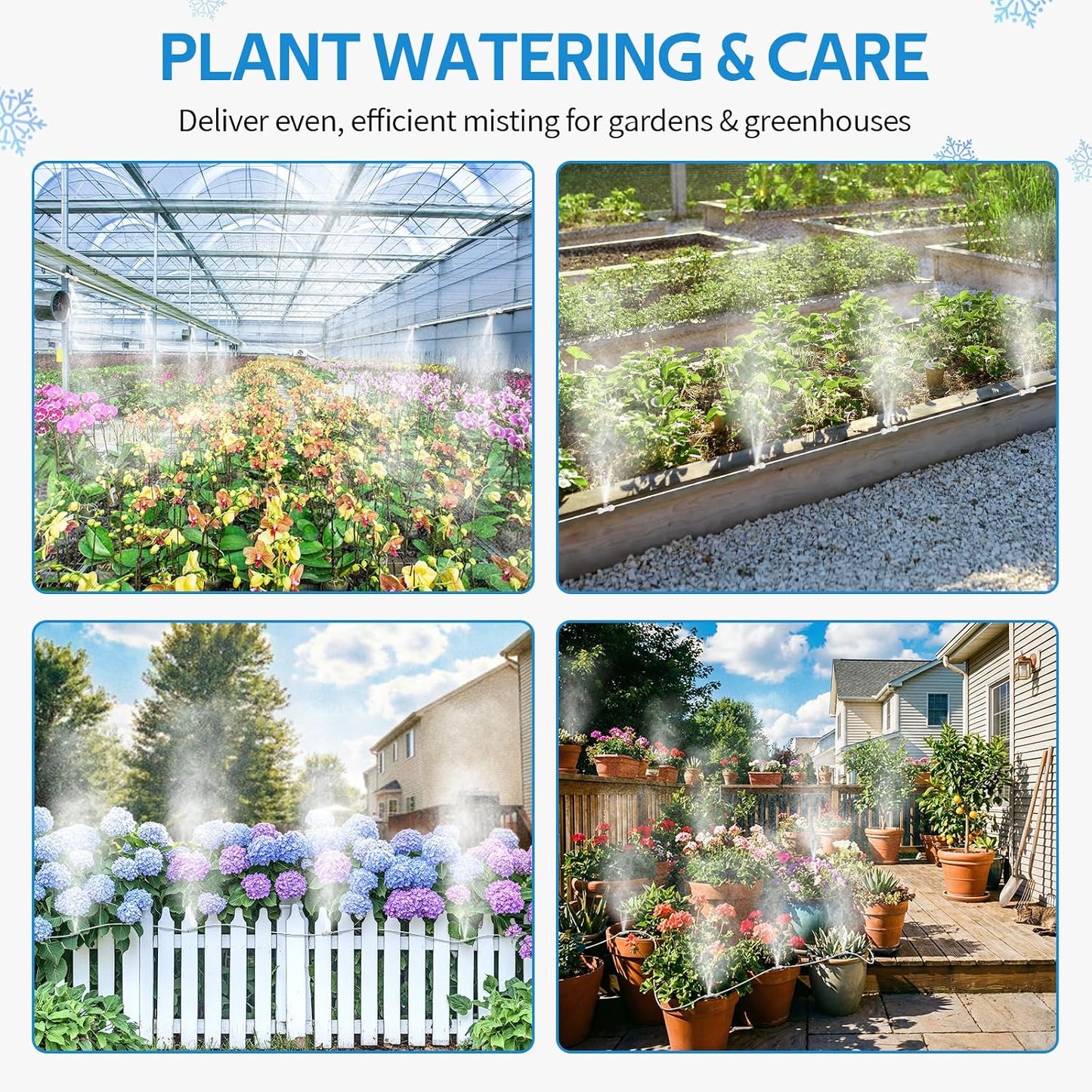 homenote Misting Cooling System 75FT(23M) Pre-Assembled Kit with 28 Brass Nozzles & 3/4" Brass Adapter, Outdoor Mister for Patio, Backyard, Pergola & Greenhouse