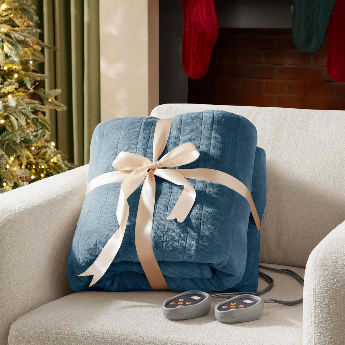 Beautyrest Reversible Heated Throw - Plush Sherpa Heating Blanket, Grey