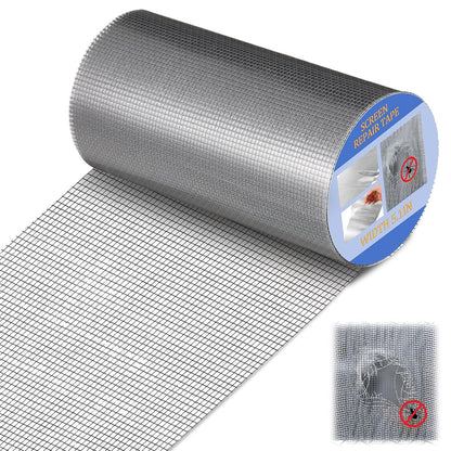 CroBlissful 5 Inch X 20 ft Extra Wide Window Screen Tape Mesh Repair, Gray | Strong Adhesive, Waterproof Fiberglass, Screen Repair Kit Patch, for Window Door Tears Holes