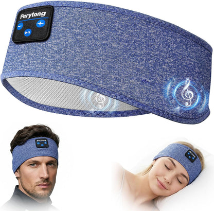 Perytong Sleep Headphones Bluetooth 5.4 Headband, Wireless Sleep Headphones for Side Sleepers - Sleeping Headband with Ultra-Thin Speaker Microphone Handsfree Gift Ideas for Women Men